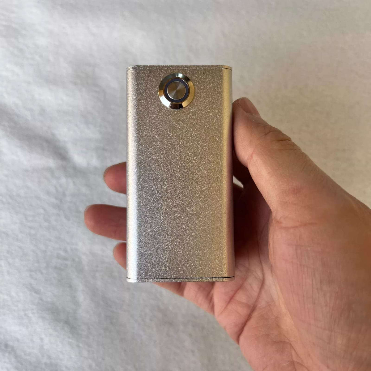 Glad Laser 80W portable handheld laser igniter front view in silver aluminum housing