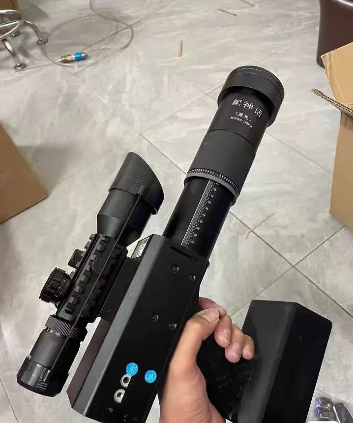260W Handheld Laser Obstacle Clearance &amp; Remote Igniter side view with quartz lens