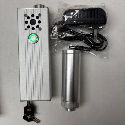 120W handheld laser igniter package with main unit, 10x focusing lens, charger and two safety keys